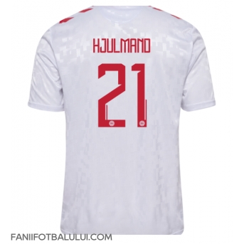 Danemarca Morten Hjulmand #21 Tricou Fotbal Replică European 2024 Barbati Deplasare